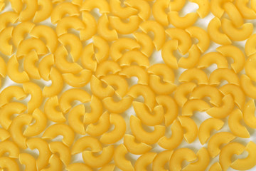Raw wheat pasta close up