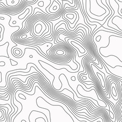 Fototapeta na wymiar Topographic map. Black lines on white background. Contour abstract background. Vector illustration.