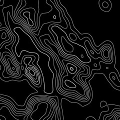 Fototapeta premium Topographic map. Black lines on white background. Contour abstract background. Vector illustration.
