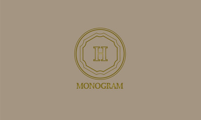 Decorative monogram with calligraphic letter. Logo logo design, business identity identity for a restaurant, royalty, boutique, cafe, hotel. Vector illustration