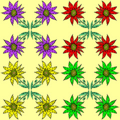 Flower seamless pattern vector