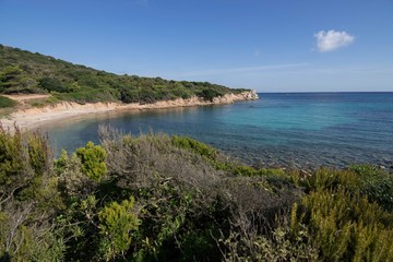 Panorama of Cala Sambuco in Sardinia