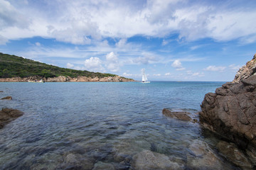 Panorama of Cala Sambuco in Sardinia