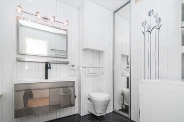 Photo of the bright bathroom
