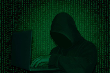 Cyber ​​Attack. Danger of hacking the database. Securing Network.The Thief of the World Wide Web