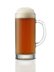 Frosty mug of beer isolated on white