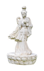 Chinese Woman Sculpture Isolated Photo
