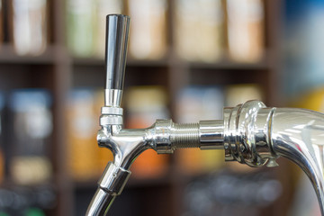 beer tap in the bar,close-up