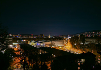 Fototapeta na wymiar Zürich Stadt Panorama bei Nacht