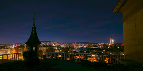 Zürich Stadt Panorama bei Nacht