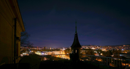 Zürich Stadt Panorama bei Nacht