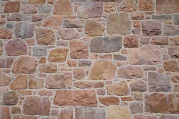 Jersey pink granite wall, U.K.