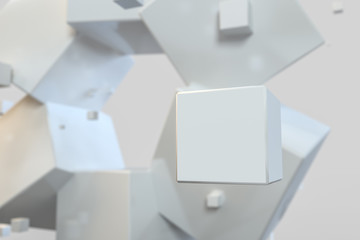 3d rendering, creative cubes with sense of science and technology