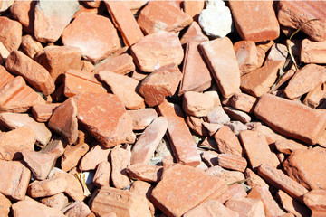 pile of red bricks  for construction