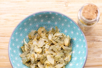 Hopfenzupfen Heilkräuter alternative Medizin, Hopfen Close Up Detail