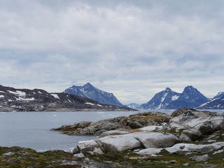 Fototapeta na wymiar Küste Grönland im Sommer