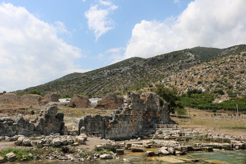 Fototapeta na wymiar Limyra Antik Kenti. Ancient Ruins near Antalya, Turkey