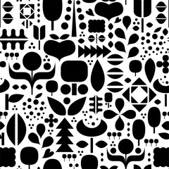Fototapeta premium Organic background. Seamless pattern.Vector. 有機的なパターン