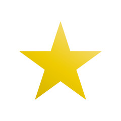 Yellow  rating or rank star icon. Yellow gradient rank or rating star, vector. Yellow rating star, fron view.