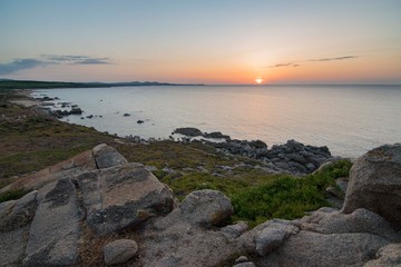 Sunset on the beach of Lu Litarroni in Sardinia