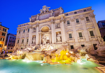 Fototapeta na wymiar Rome, Italy. Trevi Fountain (Fontana di Trevi) most famous fountain of Rome.