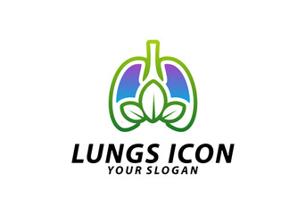 Nature Lungs logo concept, Lungs Health logo template, Lung care logo vector, Icon Symbol