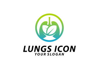 Nature Lungs logo concept, Lungs Health logo template, Lung care logo vector, Icon Symbol