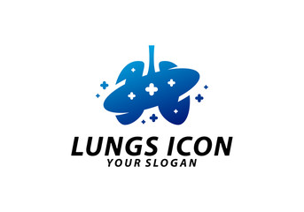 Lung care logo vector, Lungs Health logo template, Icon Symbol