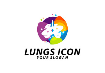 Lung care logo vector, Lungs Health logo template, Icon Symbol