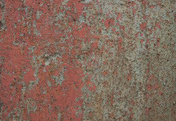 old cracked painted wall of post soviet industry