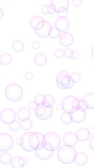 Pink colored background with purple bubbles. Wallpaper, texture purple balloons. 3D illustration