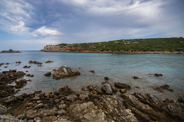 Panorama of the Lu Pultiddolu beach in Sardinia