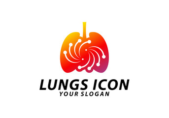 Lung Tech logo concept vector, Digital Lungs logo concept vector, Lungs Health logo template