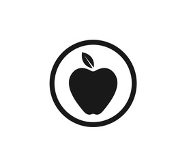 Apple flat round icon vector 