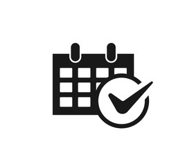 Calendr icon tick mark, event management or schedule icon