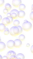 Light pastel colored background with purple bubbles. Wallpaper, texture purple balloons. 3D illustration