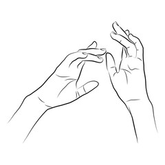 Vestor illustration of hands in simple outline style