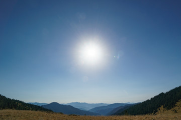 Fototapeta premium Landscape of the Ukrainian Carpathian Mountains, Chornohora