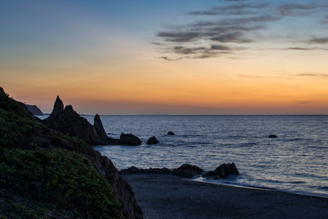 Obraz premium Sunset on the Rena Majore Beach