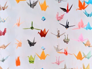 Japanese origami hanging and colorful