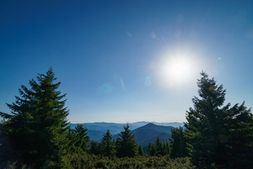 Fototapeta premium Landscape of the Ukrainian Carpathian Mountains, Chornohora