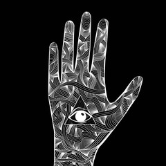 Fototapeta premium Creative black mandala hand background