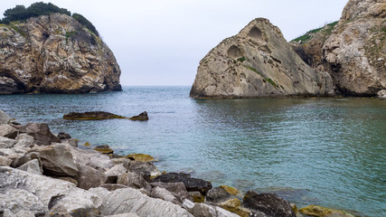 Fototapeta na wymiar Big rocks in the sea