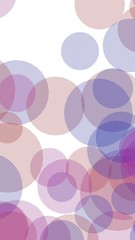 Multicolored translucent circles on a white background. Pink tones. 3D illustration