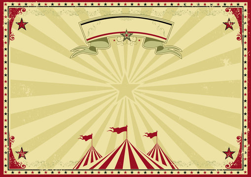 Circus old red horizontal background invitation