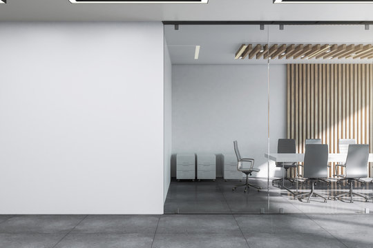 Modern meeting room with copyspace