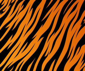 Tiger texture abstract background orange black. Vector jungle strip - 260085265