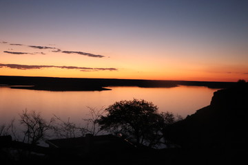 sunset over lake