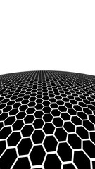 Black honeycomb on a white background. Perspective view on polygon look like honeycomb. Isometric geometry. 3D illustration