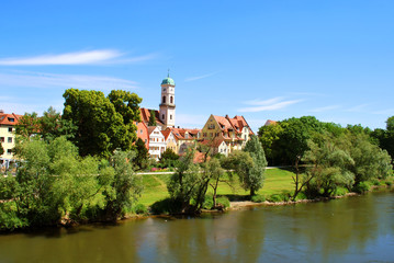 The view of the historical center of Regensburg, Bavaria, Germany